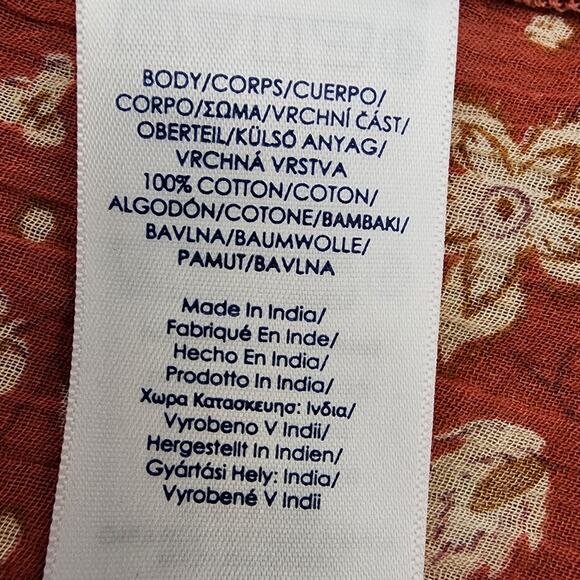 Chaps Top Blouse Womens XXL Peasant Cottage Core Boho Floral Squareneck Sheer - Picture 10 of 12